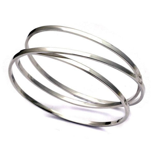 Annika Rutlin chunky coiled square wire oval silver bangle
