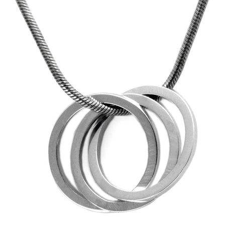 United interlocking circles pendant on snake chain UN43S - Annika Rutlin