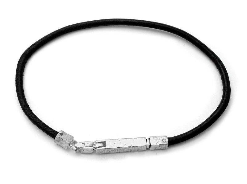 Ixion bracelet XB21 mens sterling silver and leather rugged bracelet